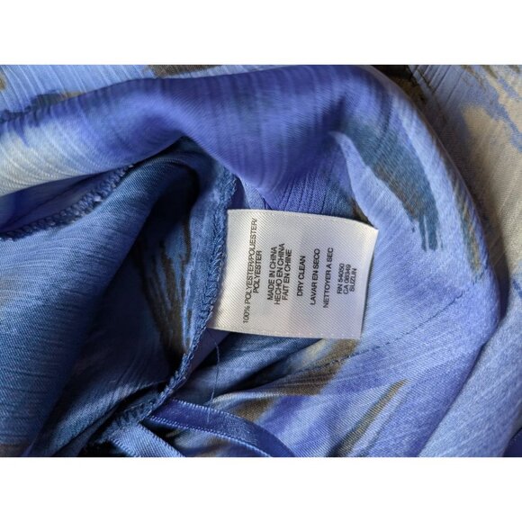 Kasper Womens Sleeveless Cowl Neck Blouse Blue & Black Abstract Print Size XL - Picture 5 of 7